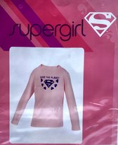 Supergirl - T-Shirt - Roze - Lange Mouwen - Maat 134-140 - Save The Planet - Superman