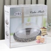 Taartstolp Ø 26.5 cm zwart en goud - Cake Tray - Taartplateau