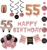 55 jaar Verjaardag Versiering pakket rose gold