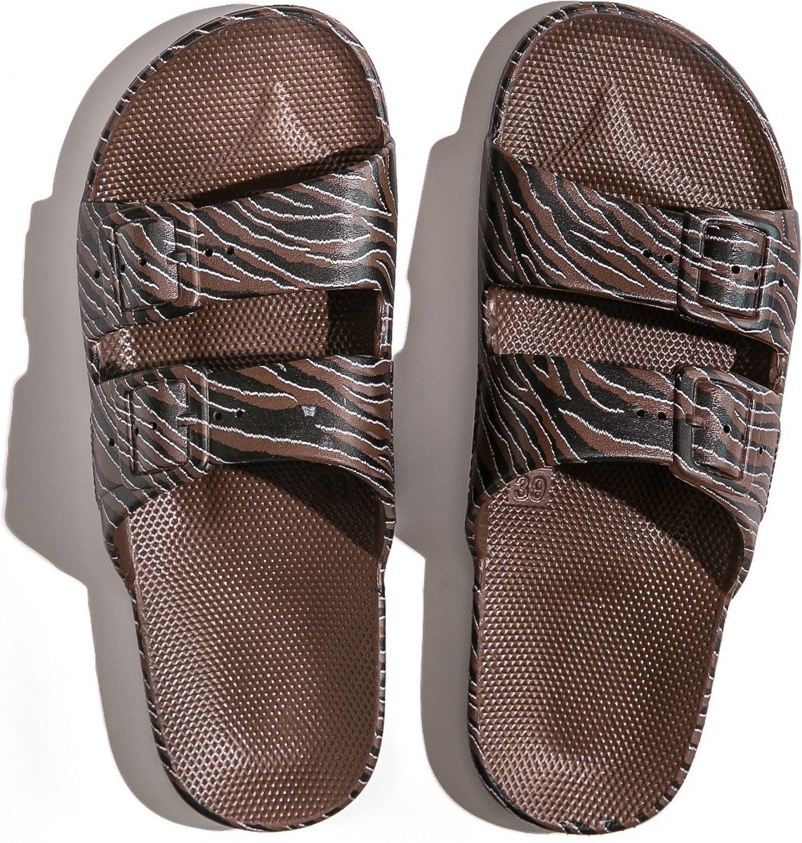 FREEDOM MOSES SLIPPERS ZEBRA CHOCO-42/43