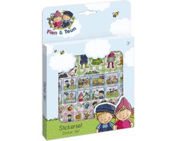 foto van Fien & Teun stickers, 3 stickervellen met speelachtergrond - creatief speelgoed - Bambolino Toys
