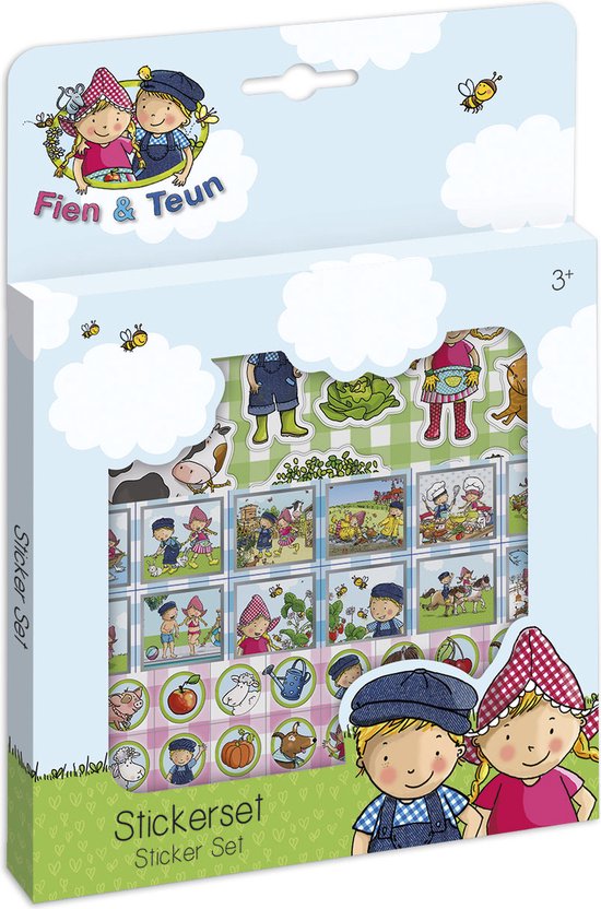 Bambolino Toys - Fien & Teun stickerset - 3 vellen en speelachtergrond - creatief speelgoed