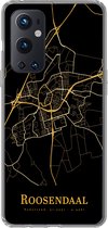 Geschikt voor OnePlus 9 Pro hoesje - Roosendaal - Plattegrond - Goud - Zwart - Siliconen Telefoonhoesje - Stadskaart