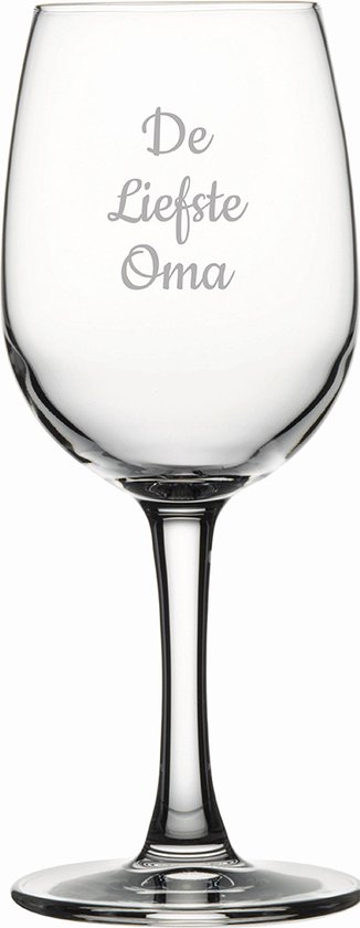 Gegraveerde witte wijnglas 26cl De Liefste Oma
