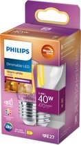 Philips LED WarmGlow filament kogel lamp dimbaar - E27 P45 3,4W 470lm 2200K-2700...