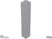Lego Bouwsteen 1 x 1 x 5, 2453b Licht blauwgrijs 100 stuks