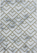 Laagpolig design vloerkleed Woonkamer vloerkleed Marble Pattern Gold Diamond Lines