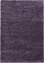 Tapis de salon Shaggy Design Poil Souple Tapis chambre Monochrome Violet