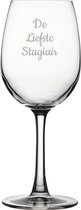 Gegraveerde witte wijnglas 36cl De Liefste Stagiair