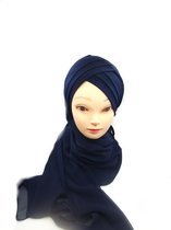 Instant kruise hijab, mooie blauwe hoofddoek, hijab, sjaal, scarves.