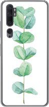 Geschikt voor Xiaomi Mi Note 10 Pro hoesje - Waterverf - Eucalyptus - Plant - Siliconen Telefoonhoesje