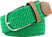 Gevlochten Riem - Groen | Stretch | Canvas/Polyester | 95-105 cm | Fashion Favorite