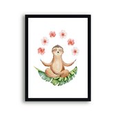 Poster Yoga luiaard - Namaste / Jungle / Safari / 30x21cm