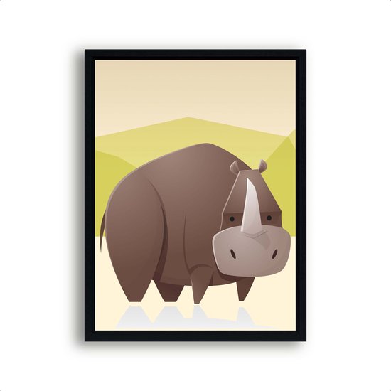 Poster Dikke neushoorn - safari / Jungle / Safari / 30x21cm