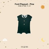 Boxpakje - Playsuit - Duurzaam handgemaakt - Pine groen - 6/12 maanden