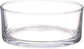 Lage schaal/vaas transparant rond glas 8 x 19 cm - cilindervormig - glazen vazen - woonaccessoires