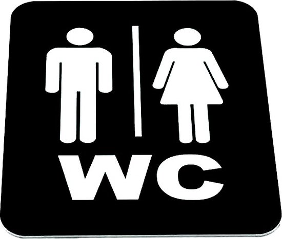 Foto: Deurbordje toilet wc bordjes tekstbord wc toilet bordje bordje heren dames man vrouw zwart wit pictogram zelfklevend 10 cm x 12 cm x 1 6 mm 5 jaar garantie