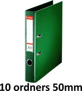 10 x Esselte Ordner Basic - rug 50mm - A4 - Groen