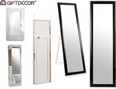 Staande spiegel - LUXE UITGAVEN - 2 in 1 - Staand en ophangbaar - BLACK EDITION - VEEL MOGELIJKHEDEN - Deurspiegel - Spiegel - Ophang spiegel - Wandspiegel - Gemakkelijk op te hangen - Passpi