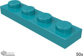 LEGO Plaat 1x4, 3710 Donker Turquoise 50 stuks