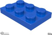 LEGO Plaat 2x3, 3021 Blauw 50 stuks