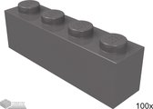 Lego Bouwsteen 1 x 4, 3010 Donker blauwgrijs 100 stuks