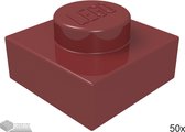 LEGO Plaat 1x1, 3024 Donkerrood 50 stuks