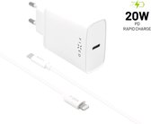 Fixed oplader 20w PD usb-c adapter+ lightning kabel 1m snellader Geschikt voor iPhone 13/13 Pro/13 Mini/13 Pro Max/12/12 Pro/11/ 11 Pro/XR/ iPads Air 10.2 / 9.7