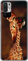 Geschikt voor Xiaomi Redmi Note 10 5G hoesje - Giraffe - Kalf - Portret - Siliconen Telefoonhoesje
