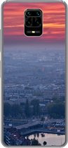 Geschikt voor Xiaomi Redmi Note 10 Lite hoesje - Rotterdam - Zonsondergang - Roze - Siliconen Telefoonhoesje