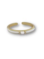 Zatthu Jewelry - N22SS440 - Inte ring wit met steentje