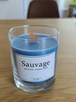 Wood wick scented candle sauvage