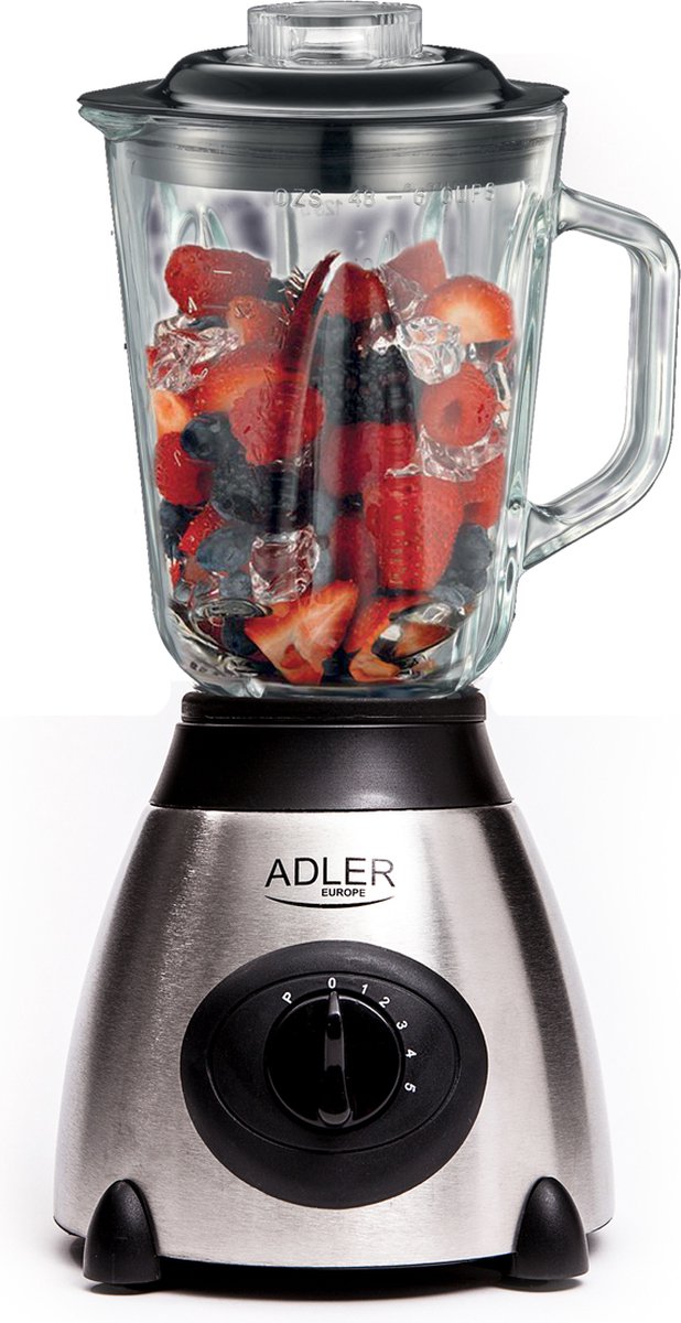 Blender 1,5 L Blender voor smoothie 800W Glas/RVS