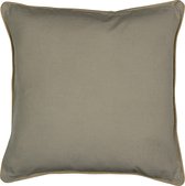 Waterafstotend kussen beige met jute bies 55x55cm