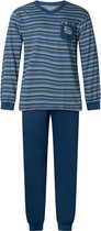 Heren pyjama Outfitter Single jersey 411242 V-hals navy S
