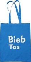 Katoenen tasje | Bieb tas | blauwe tas met witte opdruk | voor bibliotheek boeken | boekenwurm | cadeau | voor hem | voor haar | voor boekenweek | hou van lezen