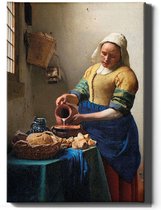 Walljar - Johannes Vermeer - Het Melkmeisje II - Muurdecoratie - Canvas schilderij