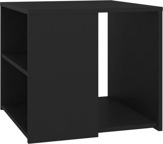 vidaXL - Bijzettafel - 50x50x45 - cm - bewerkt - hout - zwart