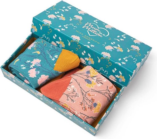 Miss Sparrow - bamboe sokken dames - Moederdag cadeau - Mum in a million - Giftbox