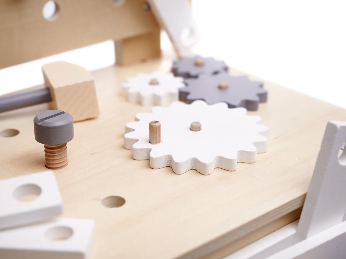 Houten Werkbank Speelgoed - Kinder Gereedschap met Hamer en Zaag - Klussen voor Jongens met Kindergereedschap — afbeelding 2