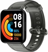 Siliconen Smartwatch bandje - Geschikt voor Redmi Watch 2 - Lite clear silicone band - zwart - Strap-it Horlogeband / Polsband / Armband
