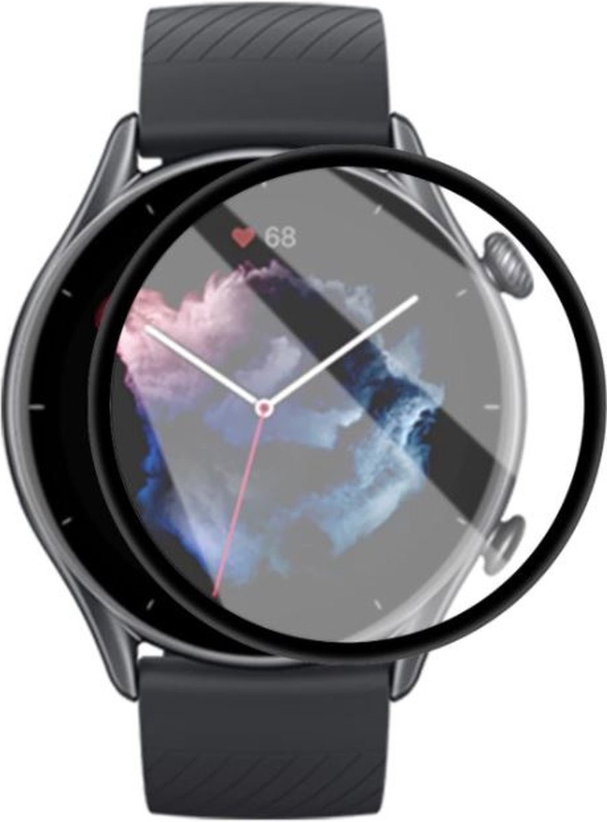 Strap-it Screen protector PMMA - Full cover protector geschikt voor Amazfit GTR 3