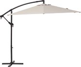 Bol.com GENERIC - parasol - Ø290 cm - uitkragende parasol - zonwering 90% UV - aluminium - polyester - taupe aanbieding