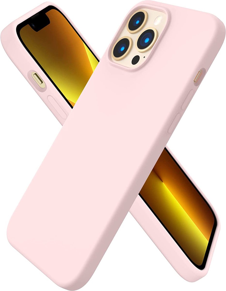 Hoesje Compatibel met iPhone 13 Pro Max 6,7 Silicone Case, Case Ultra dunne Volledige Bescherming Vloeibare Siliconen Phone Case Bescherming voor de iPhone 13 Pro Max (2021) 6,7 inch kalkroze