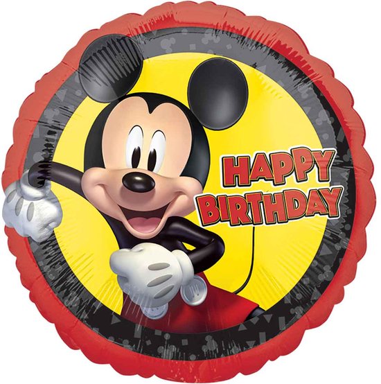 Helium Ballon Mickey Mouse Verjaardags ballon ‘Happy Birthday’ - Gevuld met Helium | Boombie© | Verstuurd in sierlijke doos! | Folie Ballon | Mickey Mouse | Verjaardag | Kinderen