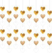 Amscan - Hangdecoratie harten goud (8 stuks)