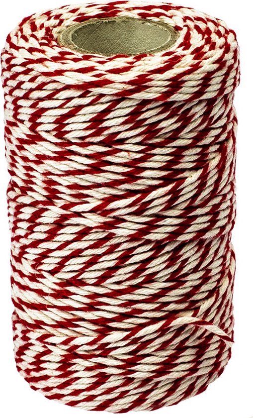 Slagerstouw Rood/Wit Katoen 100g - vleestouw - rolladetouw