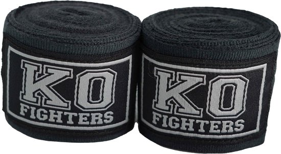 KO Fighters - Bandage Boksen - Zwart - 4.5M