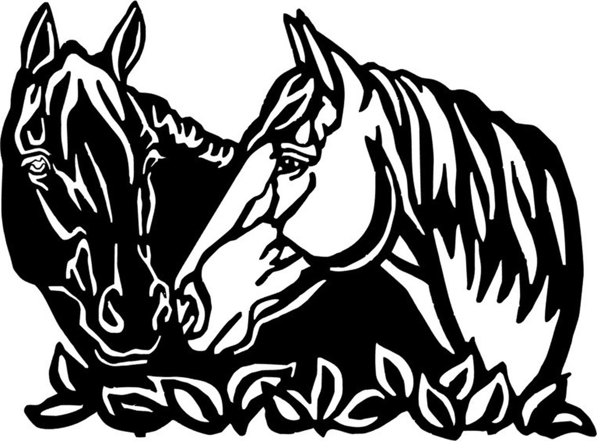 Raam - Muur - Deur sticker Paarden - Horses - Aanhanger - Auto - Dieren