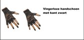 Handschoen kant vingerloos zwart